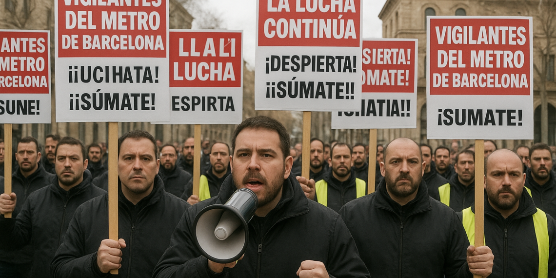 Los vigilantes del Metro de Barcelona elevan su voz frente al Parlament: la lucha no se detiene